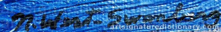 Authentic signature by N. WEST-SWANBERG on  artwork
