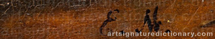 Authentic signature by Edmund MAHLKNECHT on  artwork