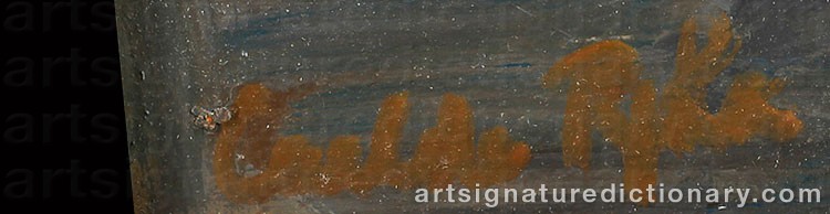 Authentic signature by Guelda PYKE on  artwork
