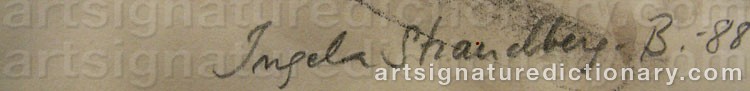 Authentic signature by Ingela STRANDBERG on artwork