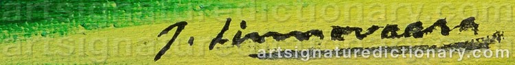 Authentic signature by Juhani LINNOVAARA on artwork