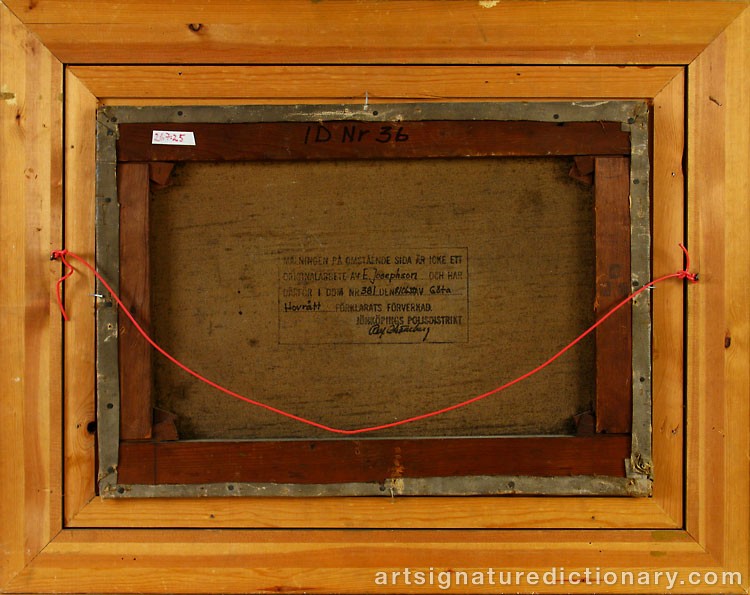 Close-up details showing Ernst JOSEPHSON signature forgery characteristics