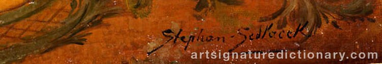 Authentic signature by Stephan SEDLACEK on artwork