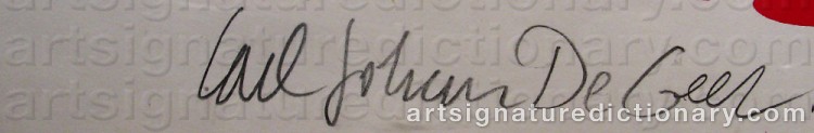 Signature by Carl Johan DE GEER