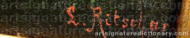 Authentic signature by Hubert SATTLER on artwork