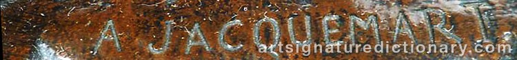 Authentic signature by Alfred JACQUEMART on artwork