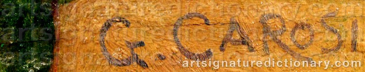Authentic signature by Giuseppe CAROSI on  artwork