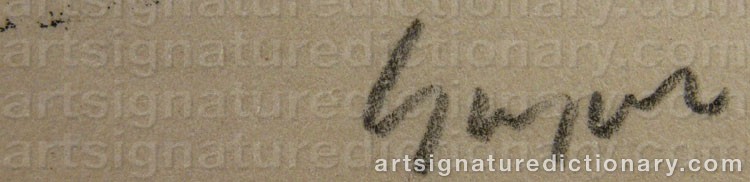 Authentic signature by Yngve ‘Yngve’ BERG on artwork