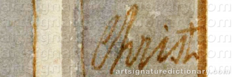 Authentic signature by Johannes Franciscus CHRIST on artwork