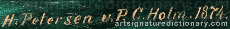 Authentic signature by Peter Christian HOLM on  artwork