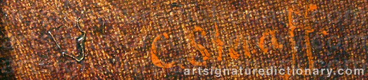 Authentic signature by Carl Theodor STAAFF on artwork