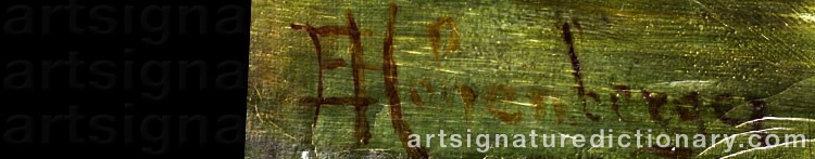 Authentic signature by Enrico HOHENBERGER on  artwork