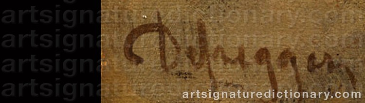 Authentic signature by Franz Von DEFREGGER on artwork