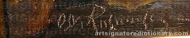 Authentic signature by Osvald RASMUSSEN on artwork