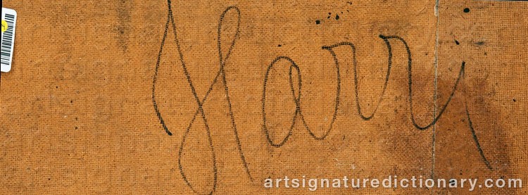 Authentic signature by Juhani HARRI on artwork
