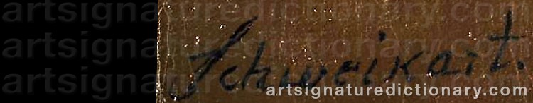 Authentic signature by Karl Gottlieb SCHWEIKART on  artwork