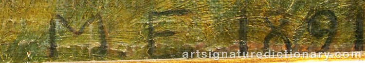 Authentic signature by Malthe O. ENGELSTED on  artwork