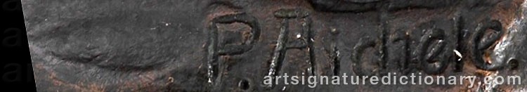 Authentic signature by Paul AICHELE on  artwork