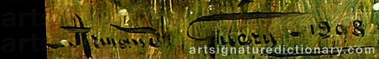 Authentic signature by Armand GUÉRY on  artwork