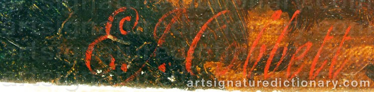 Authentic signature by Edward John COBBETT on artwork