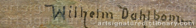 Signature by Wilhelm DAHLBOM