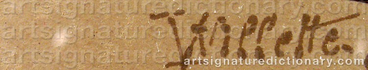 Authentic signature by Adolphe Léon WILLETTE on  artwork