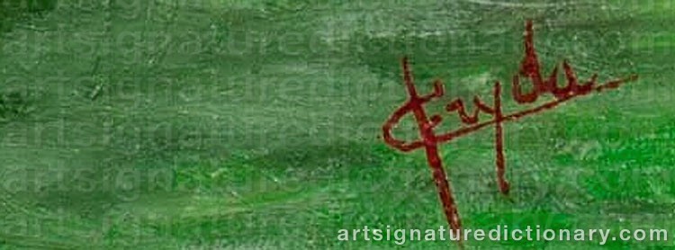 Authentic signature by Giuseppe FRYDA on  artwork