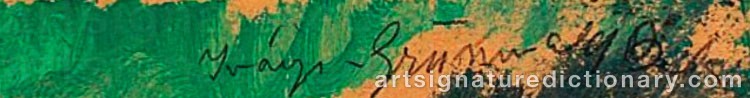 Authentic signature by Béla Iványi GRÜNWALD on  artwork