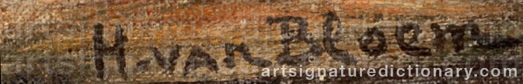 Authentic signature by Hendrik Van BLOEM on  artwork