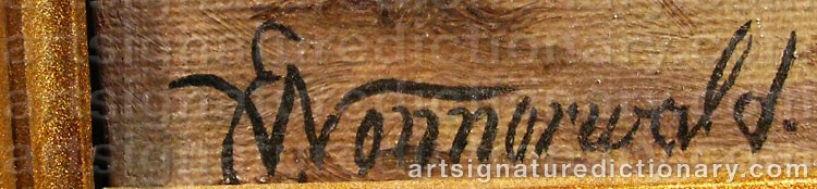 Authentic signature by Emil WENNERWALD on  artwork