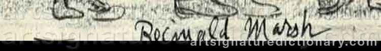 Authentic signature by Reginald MARSH on Drawing/Graphic/Print artwork