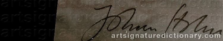 Authentic signature by Johan HOLM on  artwork