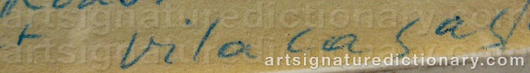Authentic signature by Juan VILACASAS on  artwork