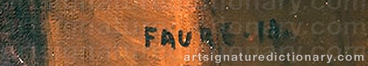 Authentic signature by Amandus FAURE on  artwork