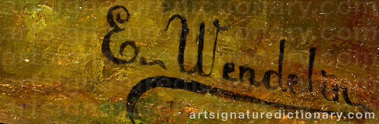 Authentic signature by Ernst WENDELIN on  artwork