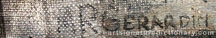 Authentic signature by Roland Marie GERARDIN on  artwork