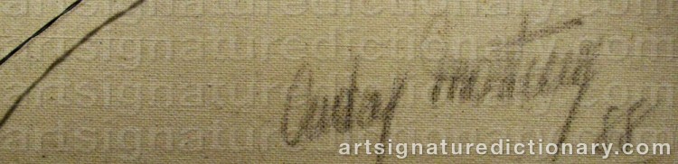 Authentic signature by Andrés MORA MARTÍNEZ on  artwork