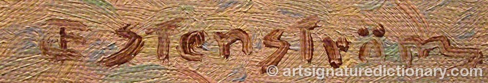 Authentic signature by Johan Edward STENSTRÖM on artwork