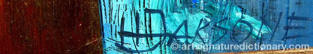 Authentic signature by Helga JAKSONE on artwork