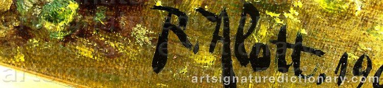 Authentic signature by Robert ALOTT on artwork