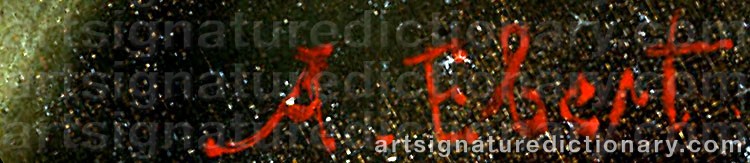 Authentic signature by Anton EBERT on  artwork