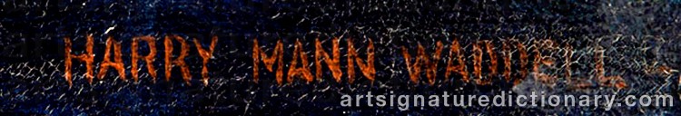 Authentic signature by Harry Mann WADDELL on  artwork