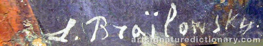 Authentic signature by Leonid Mikhailovich BRAILOVSKY on  artwork