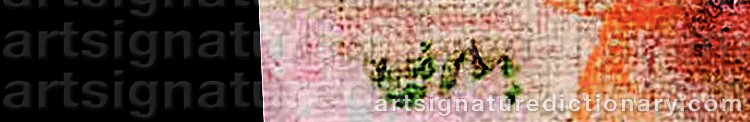Authentic signature by Ulla MALM on  artwork