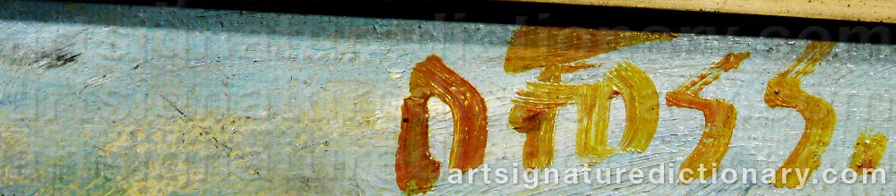 Authentic signature by Oliver FOSS on  artwork