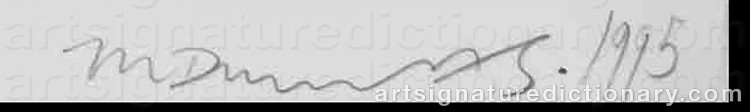 Authentic signature by Marlene DUMAS on artwork