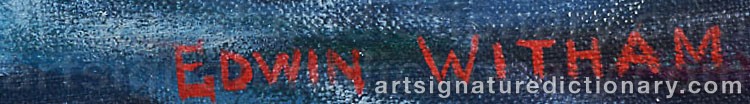 Authentic signature by Edwin Elias WITHAM on  artwork