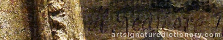 Authentic signature by Henry REDMORE on artwork