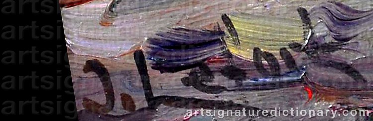 Authentic signature by Jean LEFORT on  artwork