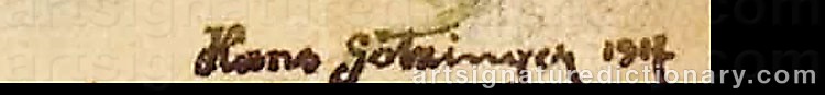 Authentic signature by Hans GÖTZINGER on  artwork